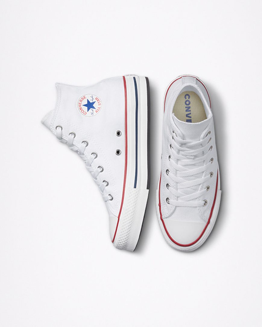 Pantofi Platforma Fete Converse Chuck Taylor All Star Lift Inalti Albi Rosii Inchis Bleumarin | RO CDLYV951